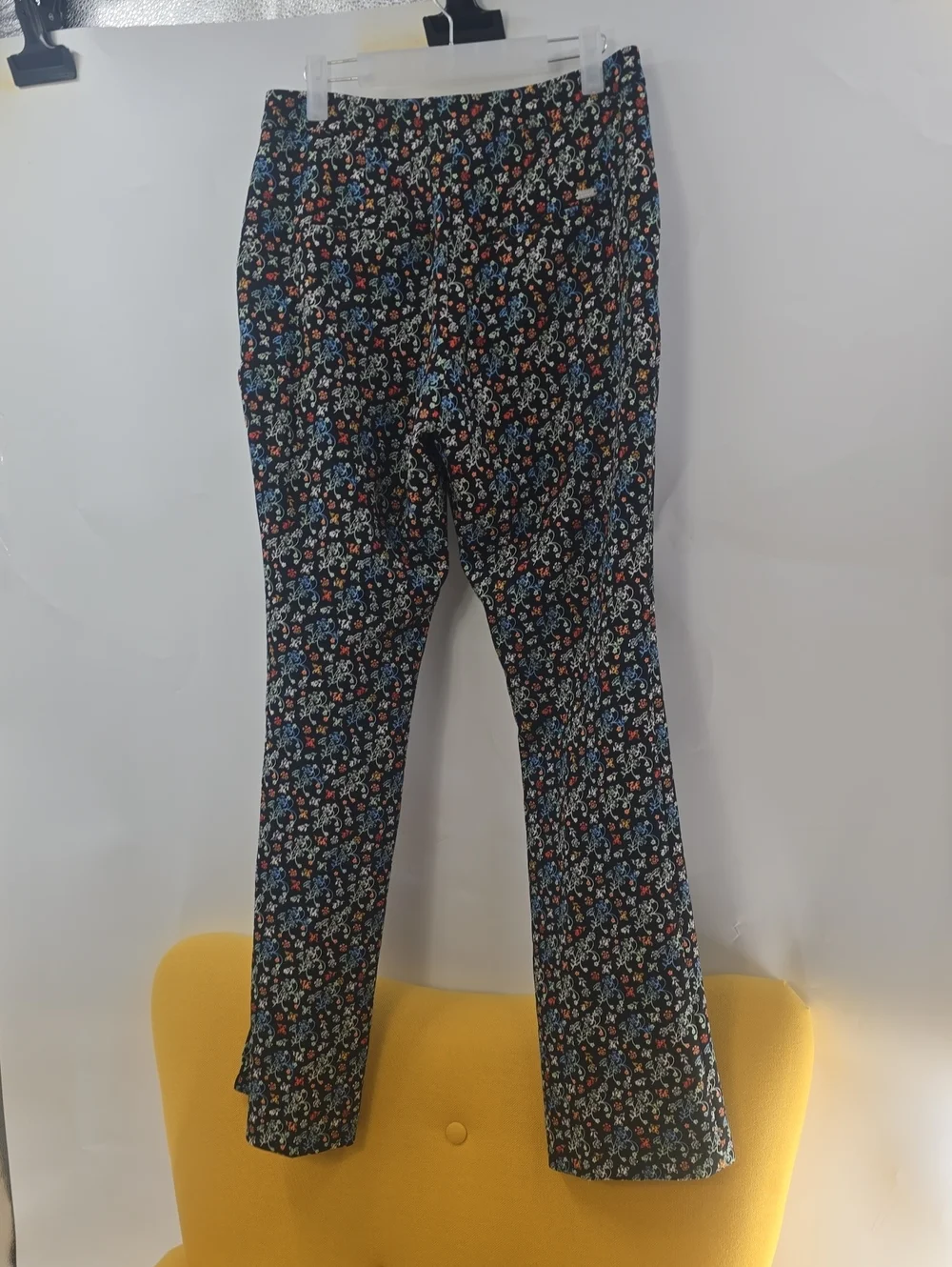 Scotch & Soda Black  Floral Structured  Bootcut Pants